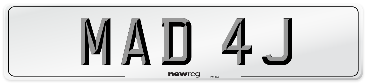 MAD 4J Number Plate from New Reg